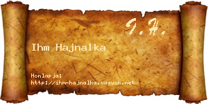 Ihm Hajnalka névjegykártya